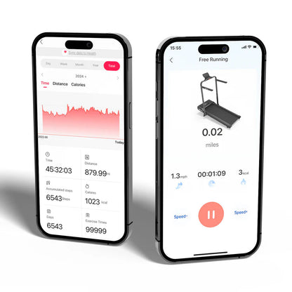 DeerRun A5 Pro 2-in-1 Folding Smart Treadmill (300 lb, 5.4% Incline, Under-Desk)