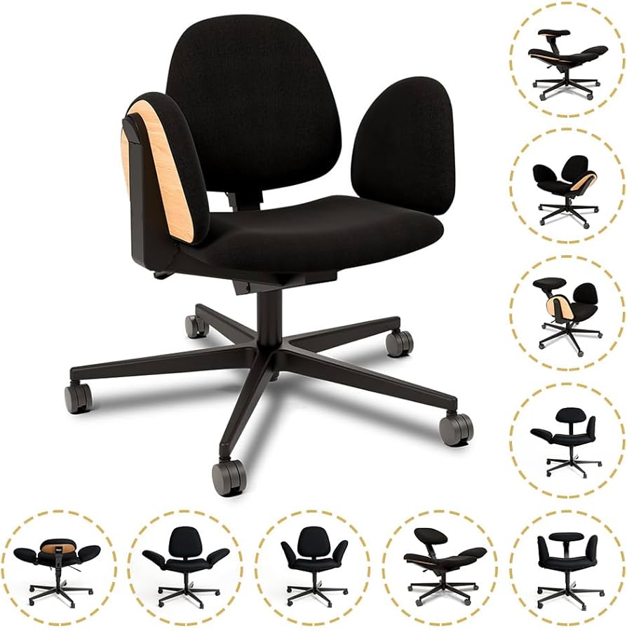 BeYou Transforming Ergonomic Chair – Adjustable Wings, 90° Rotating Backrest, Auto-Locking Wheels (Up to 400 lb)