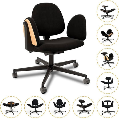 BeYou Transforming Ergonomic Chair – Adjustable Wings, 90° Rotating Backrest, Auto-Locking Wheels (Up to 400 lb)